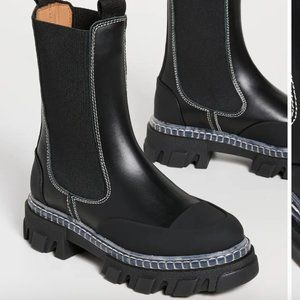NWT GANNI Cleated Mid Chelsea Boots - size 5 / EU 35
